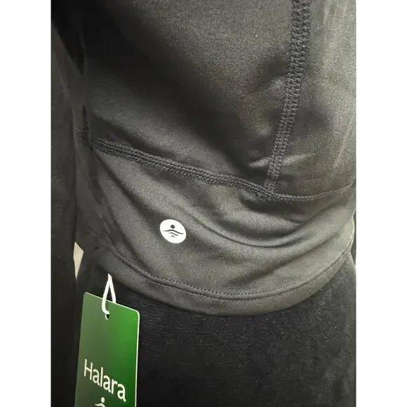 Halara Solid black Thumb Hole Cropped Yoga Sports Top, Size XL - Picture 4 of 6